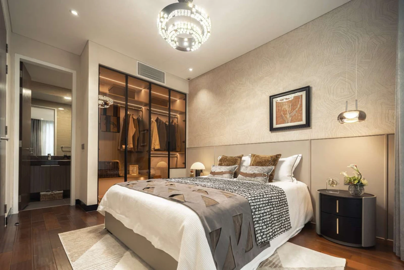 Type C show unit master bedroom with window seat at Cappella Embassy , show unit photograph